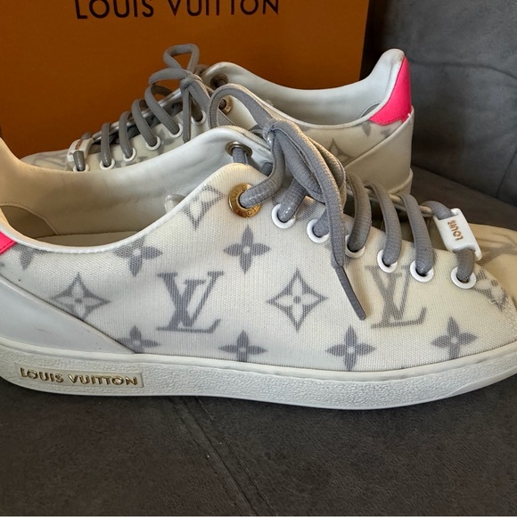 Louis Vuitton Cream and Gray Monogram Sneakers - Picture 10 of 14